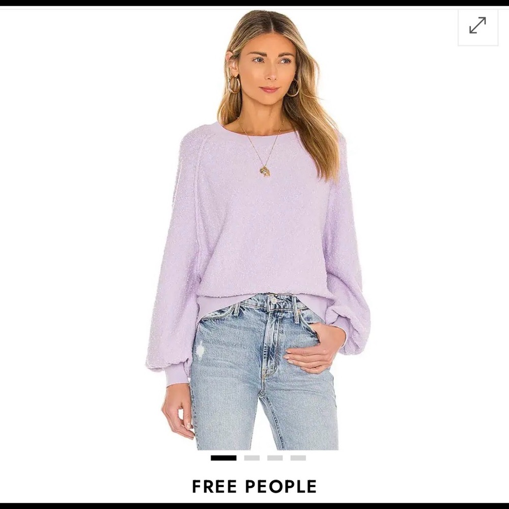 Free People lilac sweater top size Medium. Great condition
